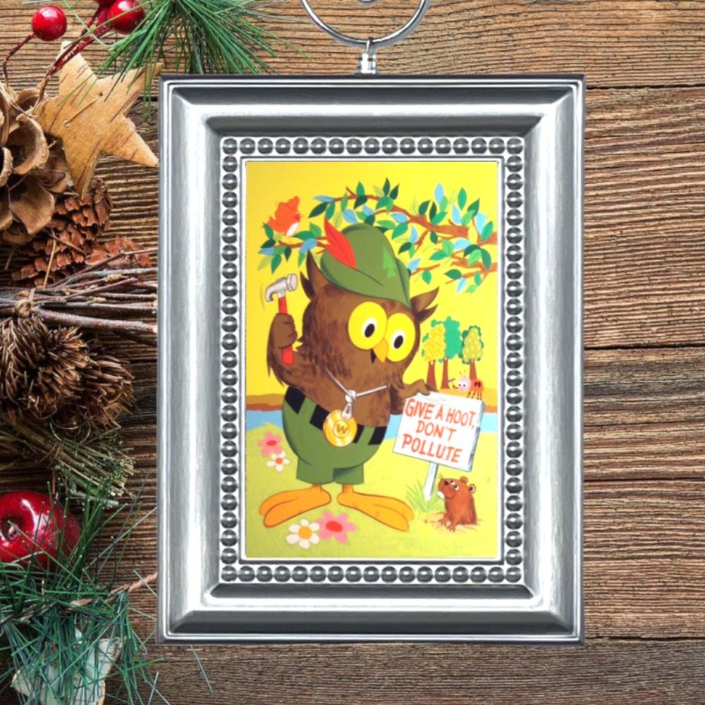 Woodsy Owl Give A Hoot Don't Pollute Retro Nostalgic Christmas Tree Ornament